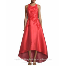 Alibaba Elegante largo Nuevo alto bajo frente corto de espalda largo color rojo rosa una línea de vestidos de noche o vestidos de dama de honor LE45